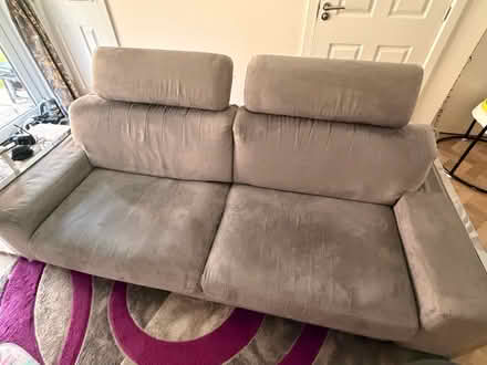 Photo of free Large two seater suede sofa (Moston M9) #2