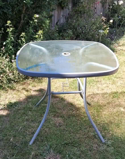 Photo of free Glass Topped Garden Table (Godinton Park TN23) #1