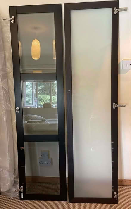 Photo of free Two wood wardrobe doors, one clear glass and the other frost (Riverside SW6) #3