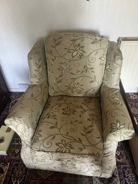 Photo of free 3 seater sofa and two arm chairs (Harold Wood RM3) #3