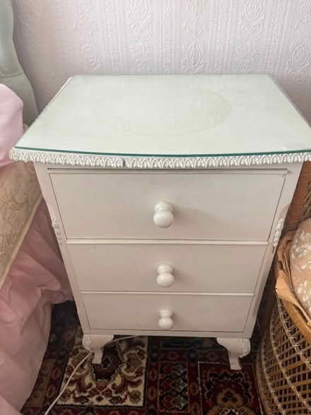 Photo of free 2 white bedside tables (Harold Wood RM3) #2