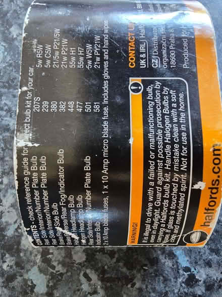 Photo of free Halfords bulb kit no. 18 Suitable for Peugeot 308 and others (Pinkneys Green SL6) #3