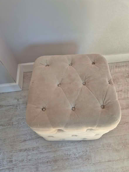 Photo of free Pale grey upholstered cube stool (Chalfont St Peter SL9) #2