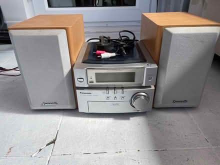 Photo of free Panasonic stereo with power lead and aux cord (Haresfinch WA11) #1