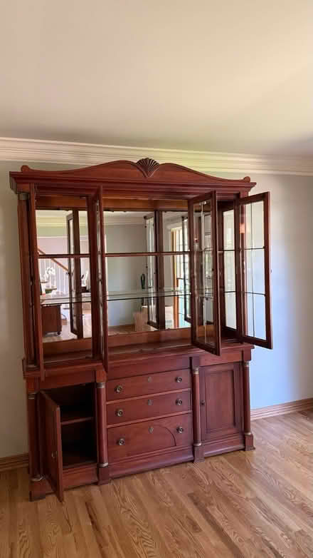 Photo of free Cherry Two Piece China Cabinet (Wheaton: Route 56 & Naperville) #1