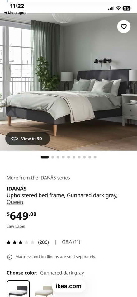 Photo of free IKEA queen bed frame and headboard (Uptown) #1