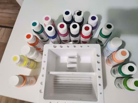 Photo of free Assorted small acrylic paint bottles (Stockport SK3) #1