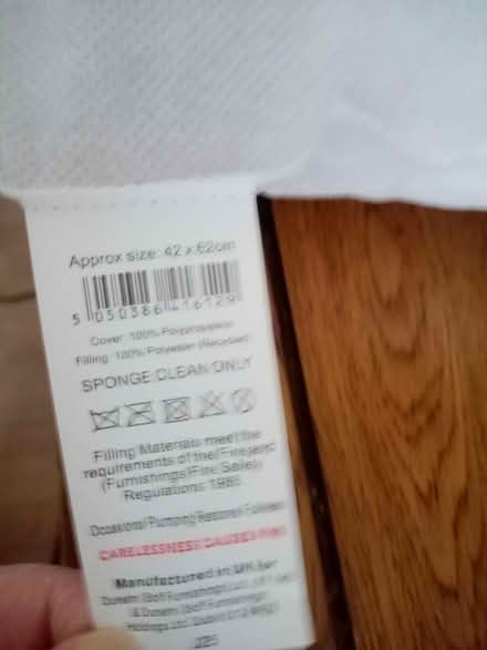 Photo of free New Dunelm cushion insert (Pimlico, SW1) #1