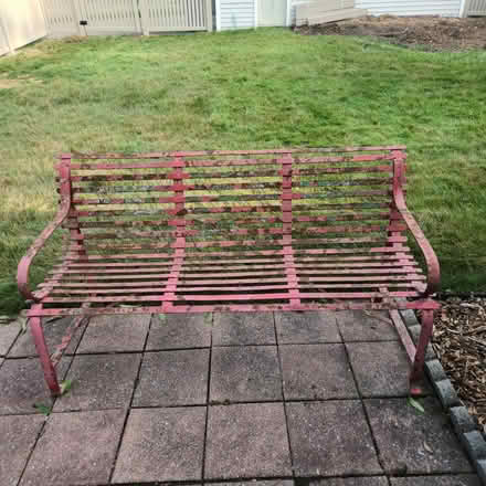 Photo of free Metal garden bench (Univ Hts corner Silsby/Fenwick) #2