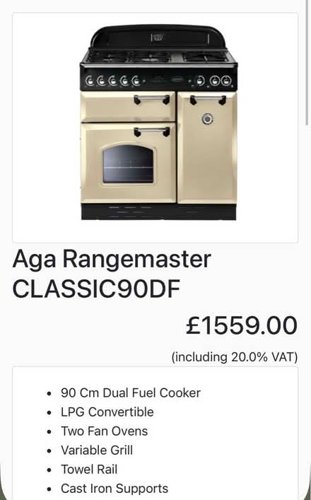 Photo of free Rangemaster aga oven (AL2 / SG6) #4