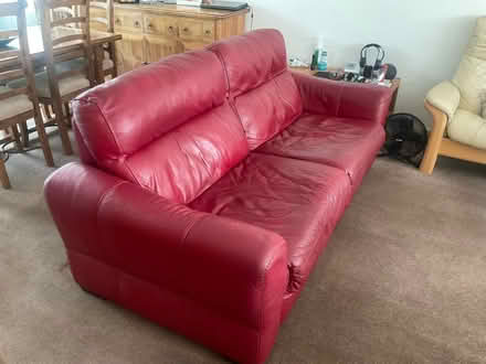 Photo of free Red Leather Sofa 3 Seater Electric footrest (New Oscott B73) #2