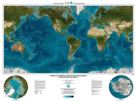 Photo of free USGS poster of ocean floor features (los altos library) #1