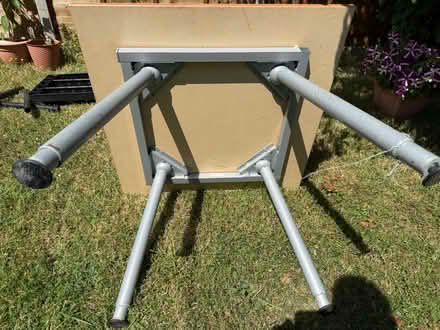 Photo of free 1m square tables, legs adjustable height. (Warden Hill GL51) #2
