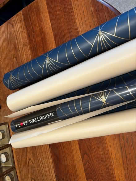 Photo of free 4 x rolls of navy and gold art deco style wallpaper (West Norwood SE21) #4