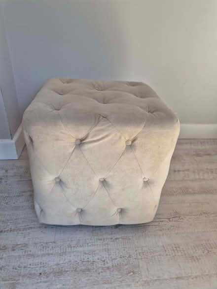 Photo of free Pale grey upholstered cube stool (Chalfont St Peter SL9) #4