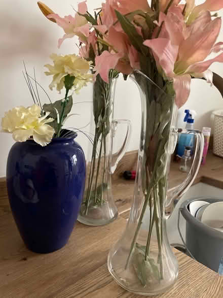 Photo of free 3x tall vases with artificial flowers (St Albans AL3) #1