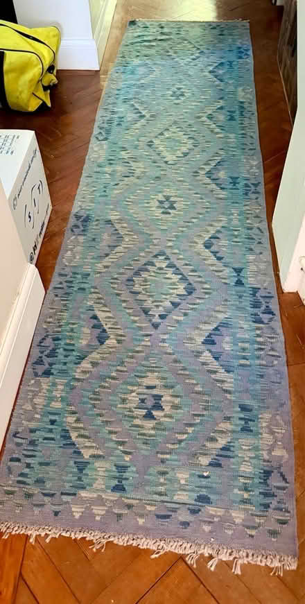 Photo of free Runner hallway rug - Kilim blues (W12) #1