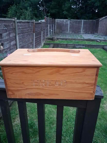 Photo of free Wooden Bread Bin. Handle needs glue (Salford M6) #2