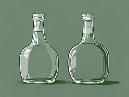 Photo of free Two Empty Large Rounded Artisan Liqueur Bottles (North Oxford) #1