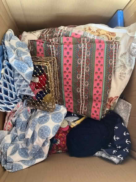 Photo of free Box of fabric/ sewing bits (W12) #1