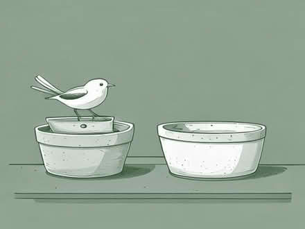 Photo of Concrete planters and a concrete bird bath (Cyncoed CF23) #1