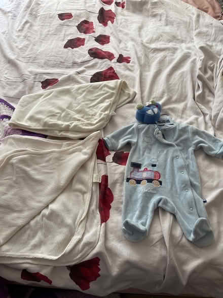 Photo of free Brand new Newborn baby gro and 2 x blankets (Shephall SG2) #1