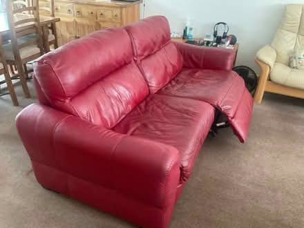 Photo of free Red Leather Sofa 3 Seater Electric footrest (New Oscott B73) #3