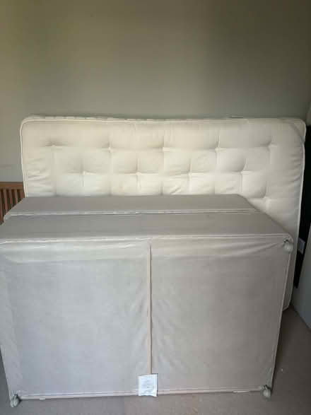 Photo of free Queen/double bed mattress, base, and headboard. (West Brompton SW6) #3