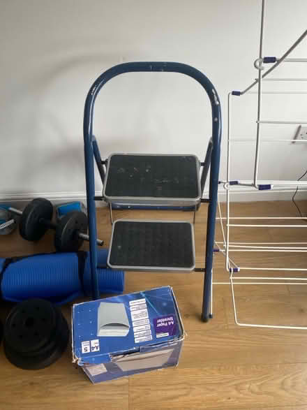 Photo of free Training weights and mat,two tread steps,clothes horse and s (East Mains G74) #3