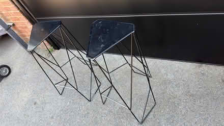 Photo of free Black designer metal bar stools (Arlesey SG15) #2