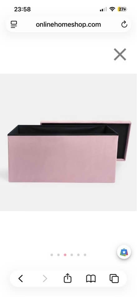 Photo of free Pink/blush velvet foldable storage ottoman (Castlefield M5) #3