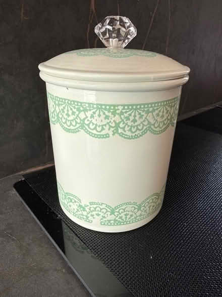 Photo of free Laura Ashley storage tin (Markland Hill BL1) #1