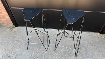 Photo of free Black designer metal bar stools (Arlesey SG15) #1