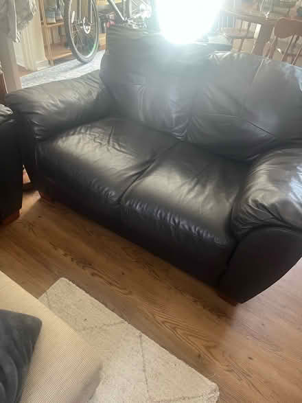 Photo of free Two seater leather sofa (Shenley WD7) #1