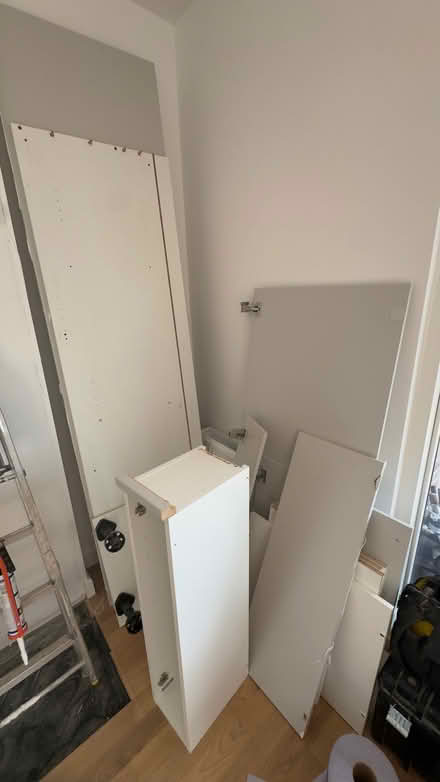 Photo of free dismantled white cabinet / MDF panels (Peckham SE15) #1