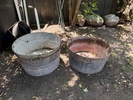 Photo of free Three galvanized metal wash tubs (Pasadena) #2