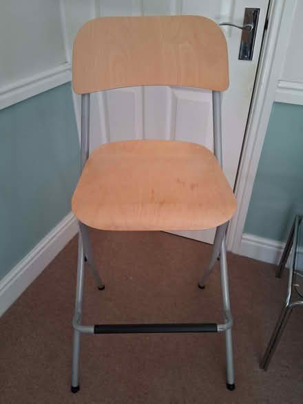 Photo of free Fold up wooden bar stool (Hail Weston PE19) #1