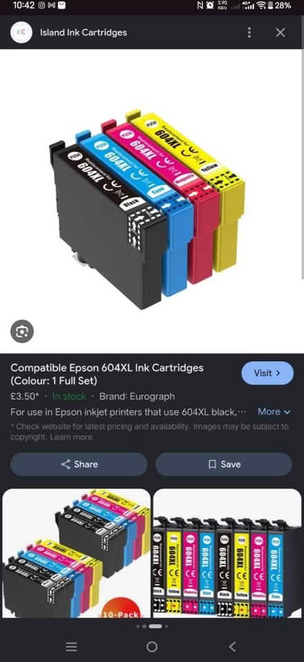 Photo of Epson printer cartridge 604/XL (Sellyoak B296bj) #1