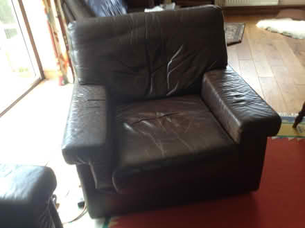 Photo of free 2 seater leather sofa and 2 chairs (gloucester GL48HR) #3