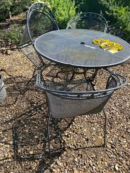 Photo of free Metal garden table with 3 chairs (Milton Bryan . MK179HS) #4