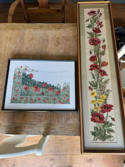 Photo of free Two cross stitch pictures in frames (Garsington OX44) #1