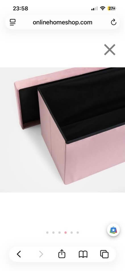 Photo of free Pink/blush velvet foldable storage ottoman (Castlefield M5) #4