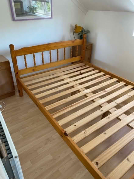 Photo of free Double bed pine frame (Easton, Portland DT5) #1