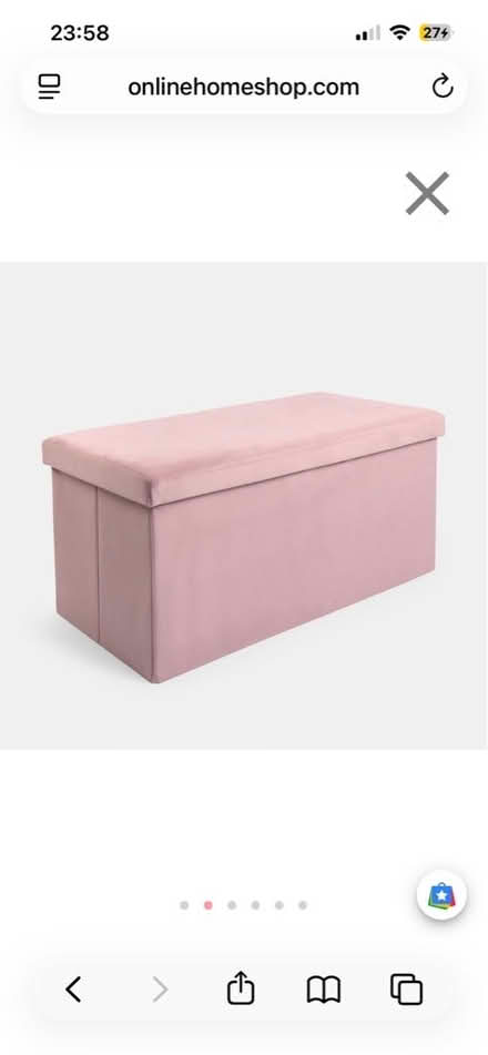 Photo of free Pink/blush velvet foldable storage ottoman (Castlefield M5) #2