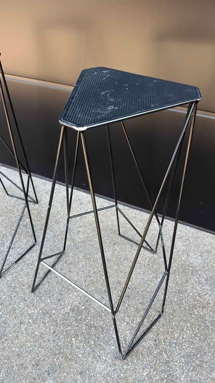 Photo of free Black designer metal bar stools (Arlesey SG15) #3