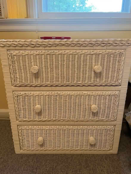 Photo of free White rattan dresser (Teaneck, NJ) #1