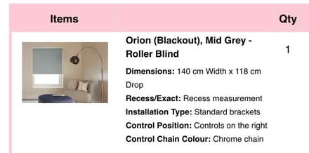 Photo of free Roller blind (almost new ) (E8) #2