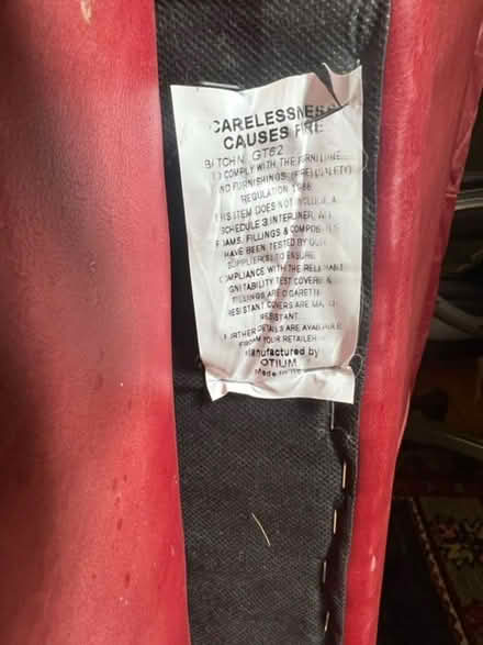 Photo of free Red Leather sofa (Ayr KA7) #2