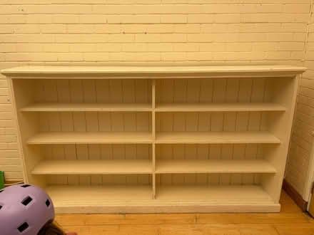 Photo of free 2.2m wooden shelves, 1.2m high (Sw14 8ED) #1