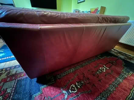 Photo of free Red Leather sofa (Ayr KA7) #3